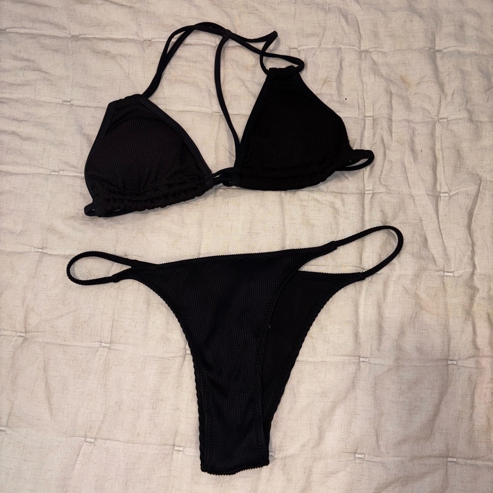 White Fox Boutique Black Bikini Set
